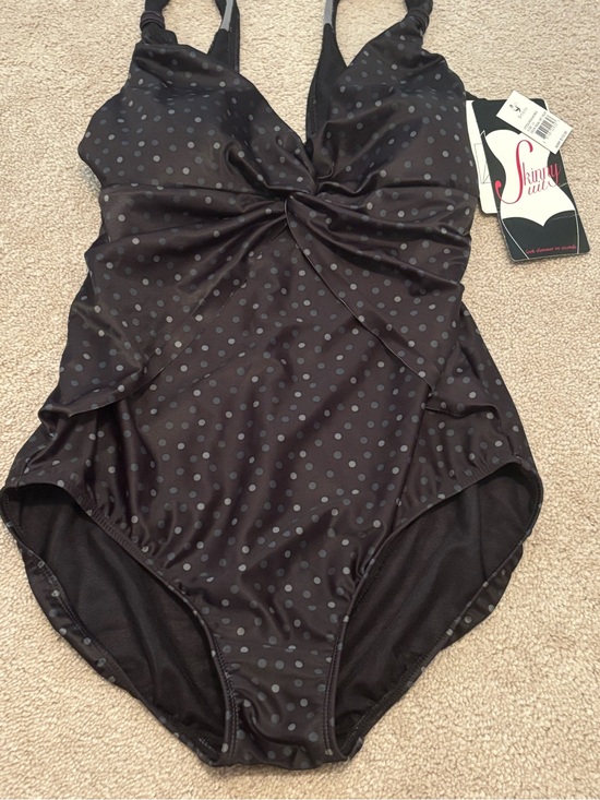 Snozu Other - Skinny Suit Snozu Women’s Size 14 Black Polka Dot Swimwear Gray Dots NWT New